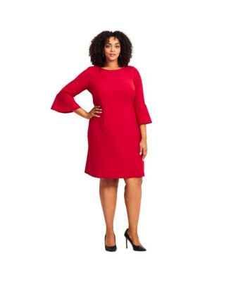 Women's Plus Size Cool Hand Bell Sleeve Dress