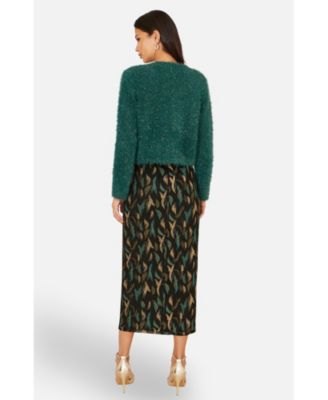 Women's Metallic Fluffy Eyelash Bolero