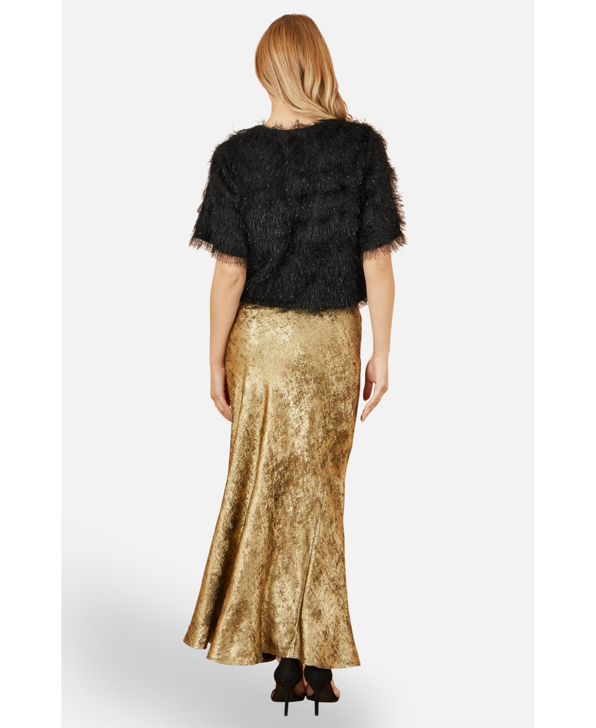 Yumi Women's Satin Midi Skirt