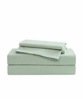 Solid Cotton Percale 4-Pc. Sheet Set, Queen
