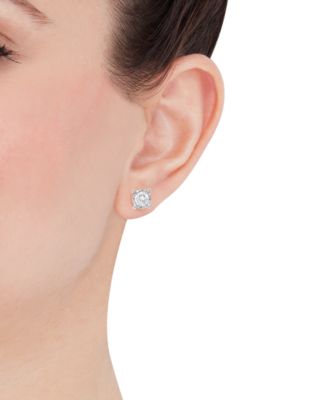 Diamond Stud Earrings (5/8 ct. t.w.) in Sterling Silver and 3k White Gold