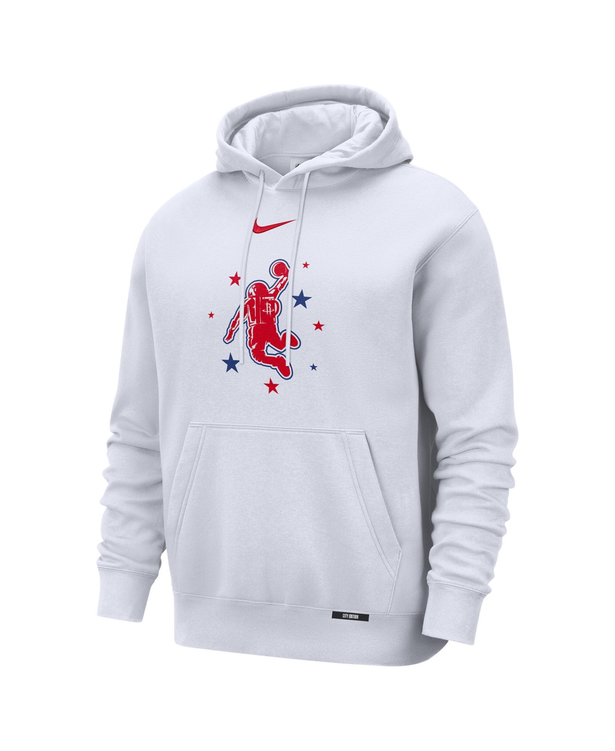 Nike Men's White Houston Rockets 2025/26 City Edition Remix Essential Logo Club Pullover Hoodie