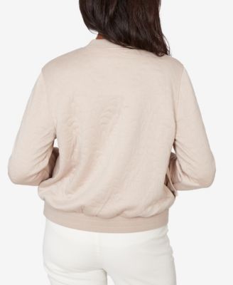 Petite Vienna Medallion Quilted Bomber Jacket