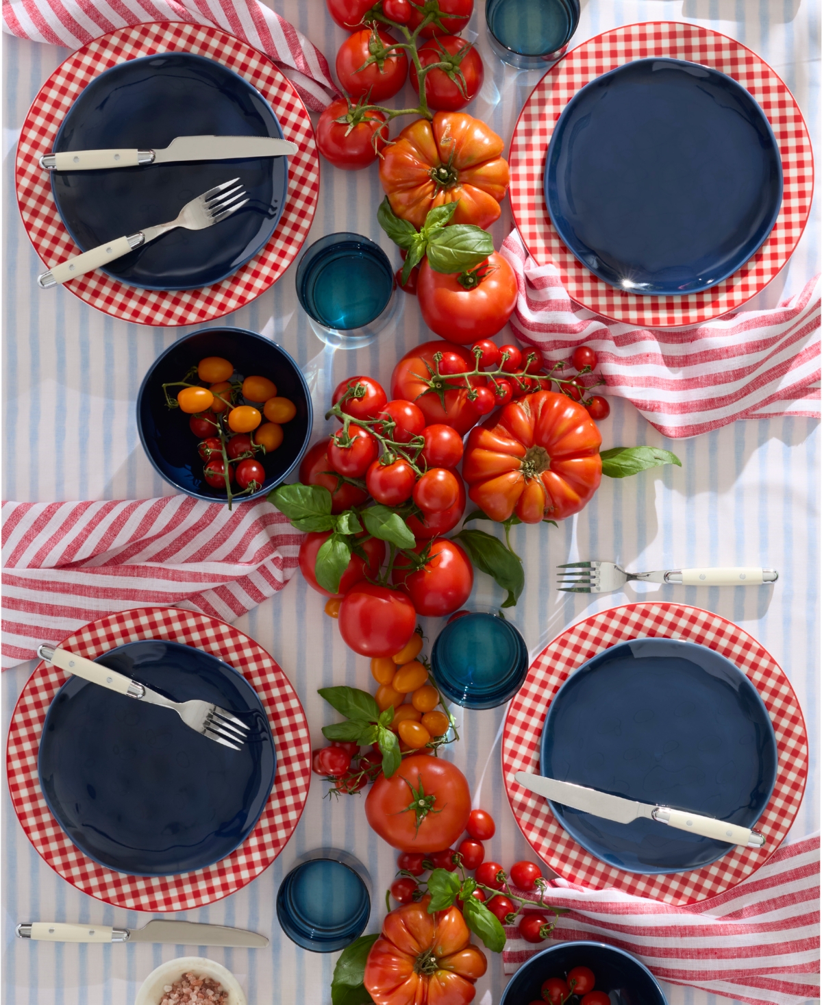 Lenox Gingham Dinner Plates, Set of 4