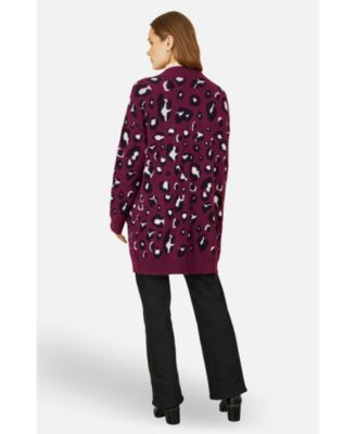 Women's Animal Intarsia Long Cardigan
