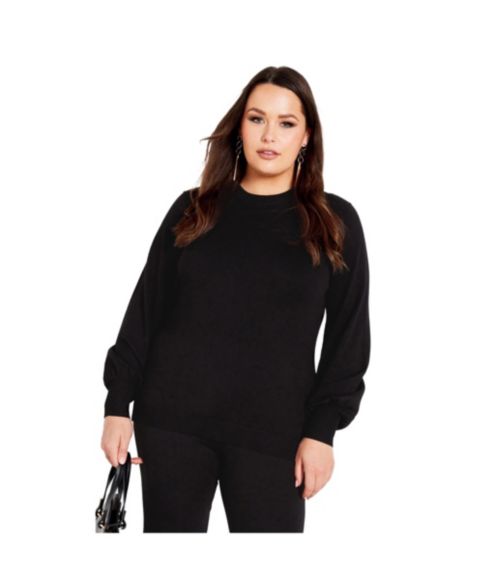 Женский свитер Avenue Plus Size Peyton, цвет: Чёрный