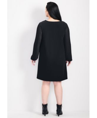 Women's Plus Size Paloma Blouson Pleated Sleeve Shift Dress