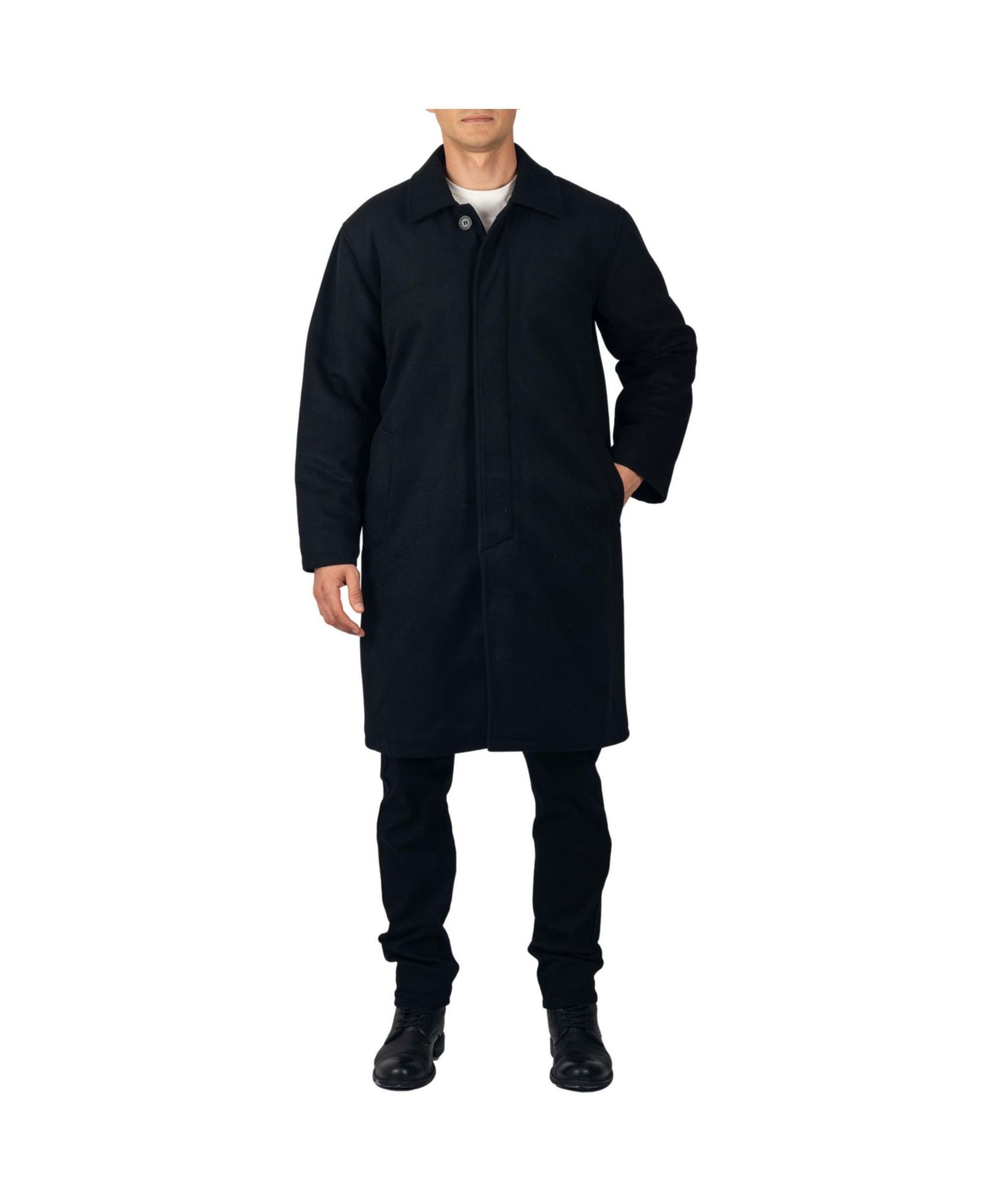 Men's Zach Men s Wool Blend Overcoat - Knee-Length Trench Coat, Runs Large for Layering Over Suits or Sweaters