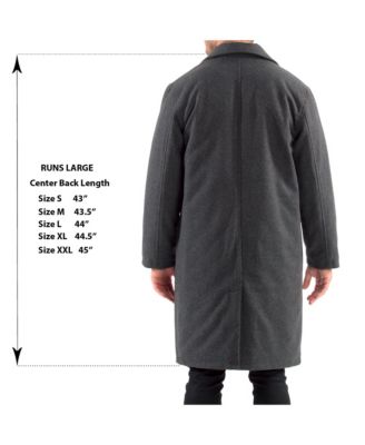 Men's Zach Men s Wool Blend Overcoat – Knee-Length Trench Coat, Runs Large for Layering Over Suits or Sweaters