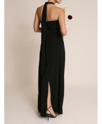 Women's Halter Neck Stretch Bridesmaid Dress