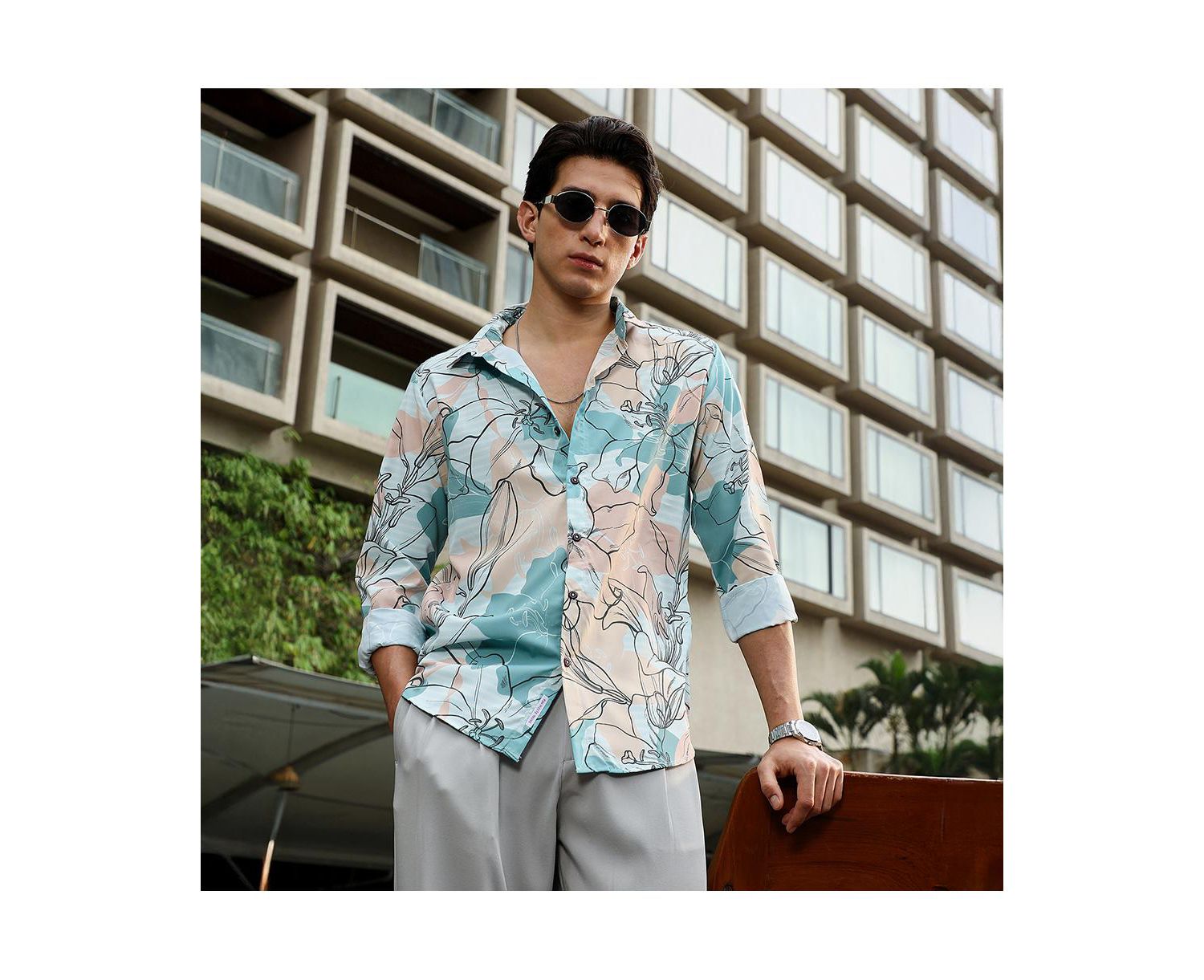 Men's Botanical-Outline Imprint Shirt