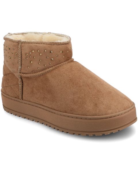 Женские ботинки Journee Collection Tarla Embellished Cozy Booties, цвет: Каштановый