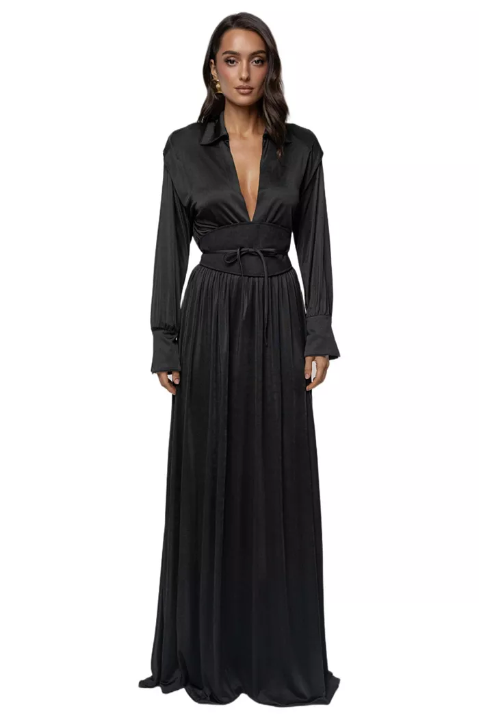 Women's High Line Collar Maxi Dress - thumbnail 7