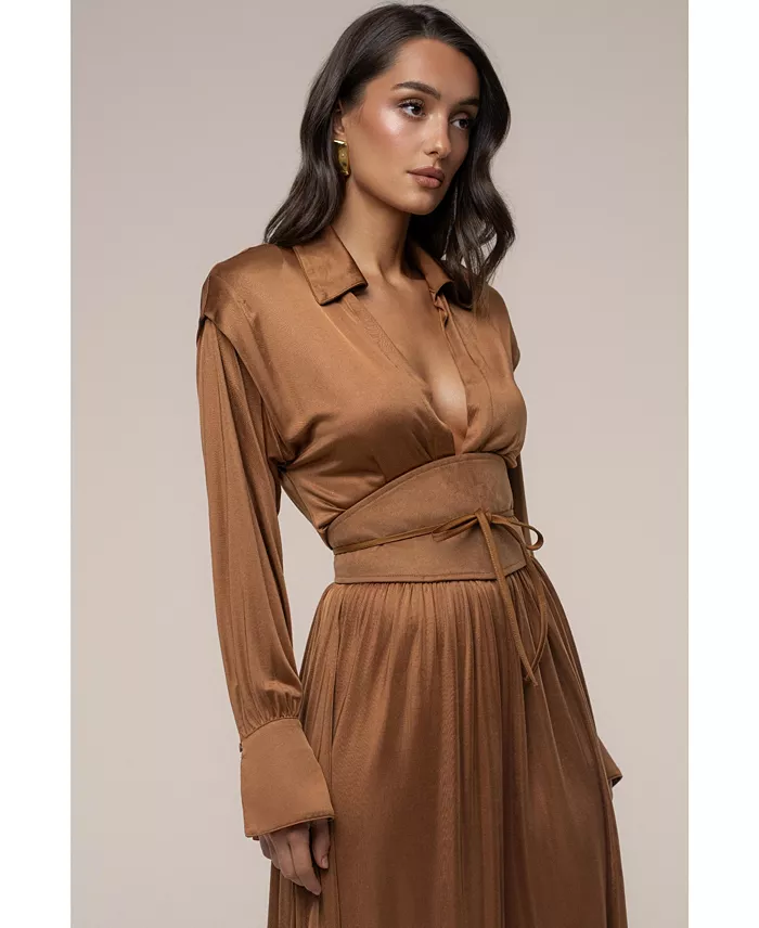 Women's High Line Collar Maxi Dress - thumbnail 5