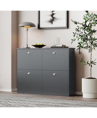 Slim Shoe Cabinet with 4 Drawers for Entryway or Hallway