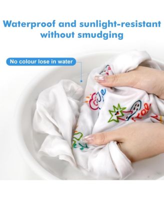 24 Colors Double Head Fabric Paint Pens, Permanent No-Bleed Markers for Artists and Kids, Ideal for Coloring and DIY Projects