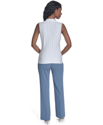 Women's Sleeveless Collared Sweater