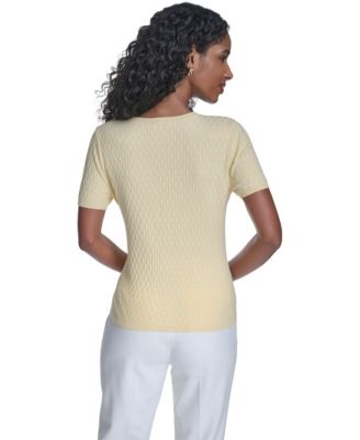 Women's Textured Short-Sleeve Sweater