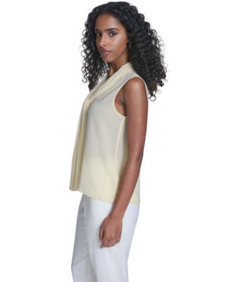 Women's Sleeveless Chiffon V-Neck Top