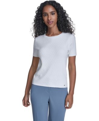 Women's Textured Short-Sleeve Sweater