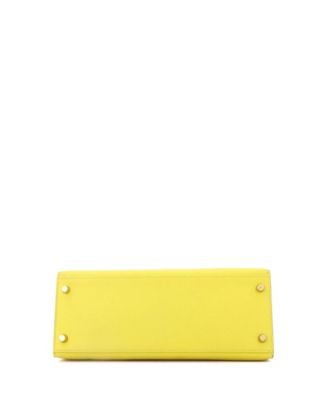 Kelly 28 Handbag Yellow Epsom with Gold Hardware