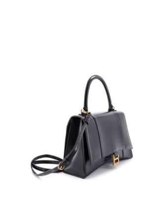 Medium Hourglass Top Handle Bag Leather