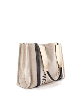 Medium Woody Tote Canvas with Leather