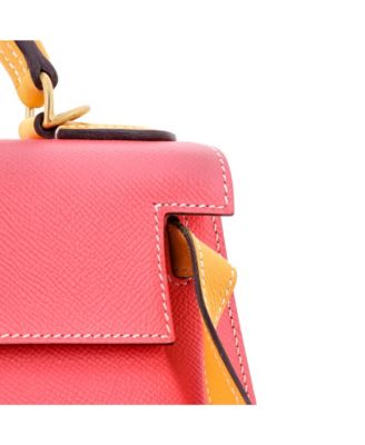 Kelly 28 Handbag Bicolor Epsom with Brushed Gold Hardware