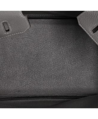 Birkin 30 Handbag Grey Clemence with Palladium Hardware