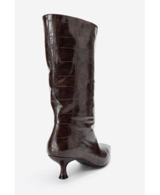 Crow Embossed Pointed Toe Boot (Women)
