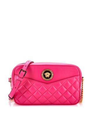 Medium Medusa Icon Front Slip Pocket Camera Bag Quilted Leather