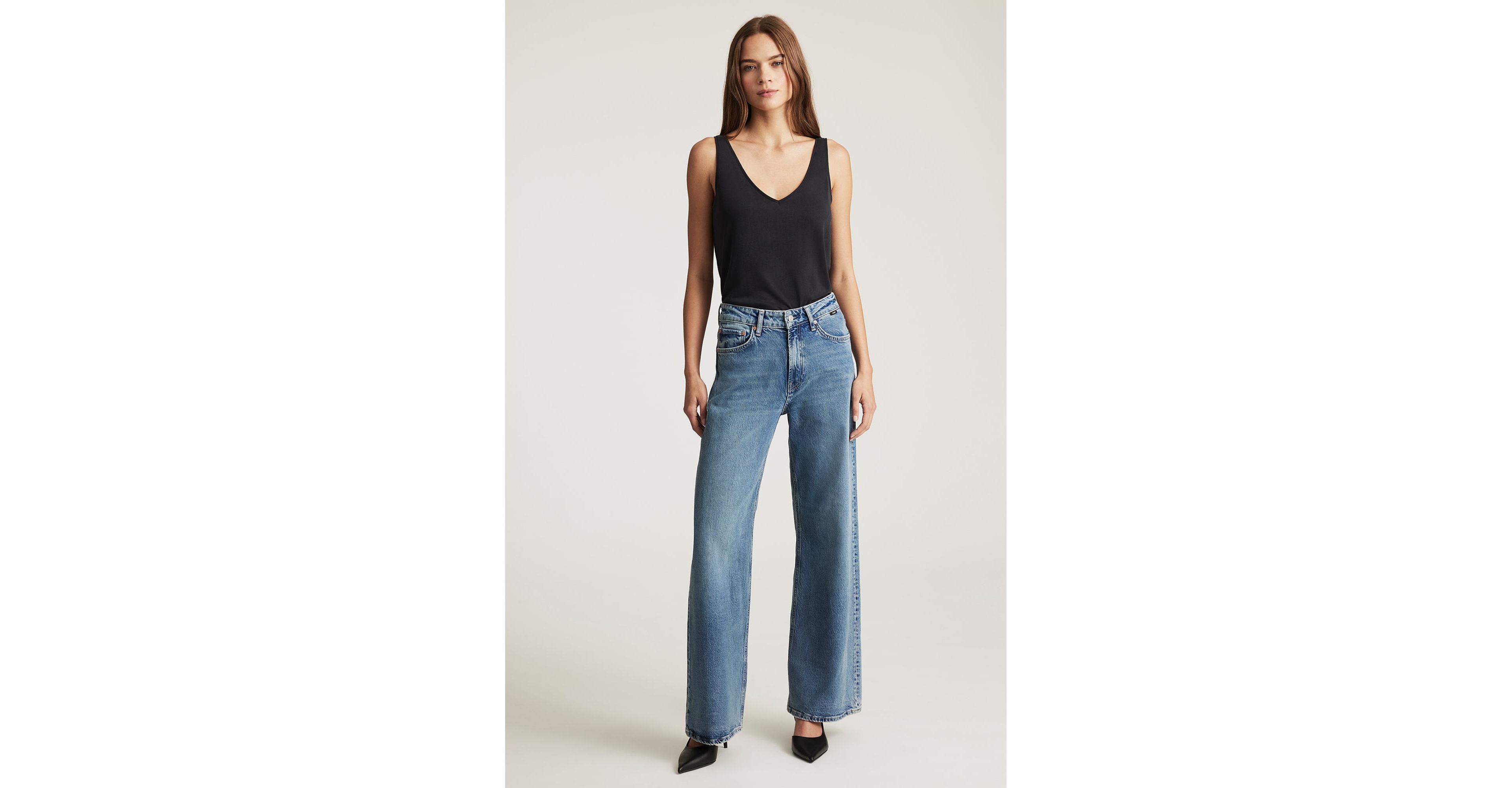 Mavi Jeans Women's Florida Wide Leg Dark Used Classic Blue