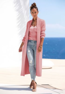 Women's Long Length Knit Cardigan With Pockets