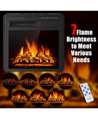 18 Inch Electric Fireplace Insert with 7-Level Adjustable Flame Brightness