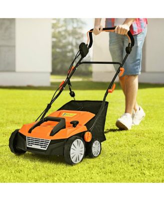 15 Inch 13 Amp Electric Scarifier with Collection Bag and Removable Blades