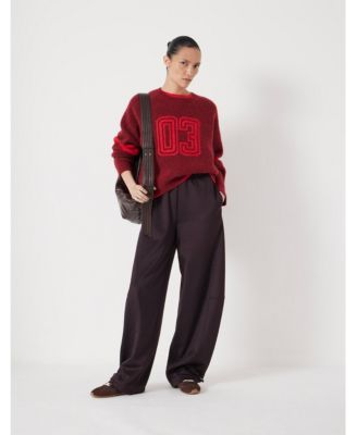 Women's Varsity Jacquard Wool Blend Sweater