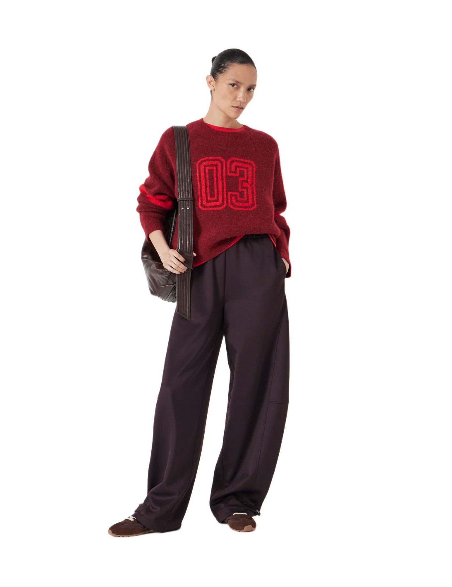 Women's Varsity Jacquard Wool Blend Sweater