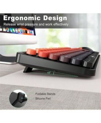 Wireless Keyboard and Mouse Combo - 2.4GHz Cordless, Cute Round Keys, Quiet Slim Set for Laptop, Computer, TV