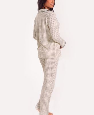 Women's Brushed Micro Stretch Knit Long-Sleeve Pajama Set