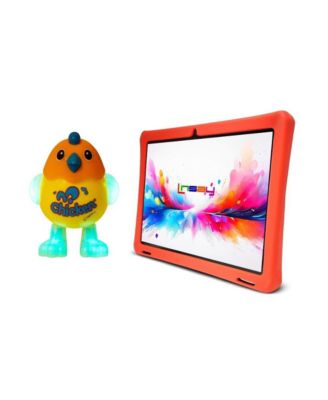 New 10.1" Super Bundle Kids Tablet Octa Core 256GB with Red Defender Case and Smart Chicken Toy Lights and Music show Newest Android 15
