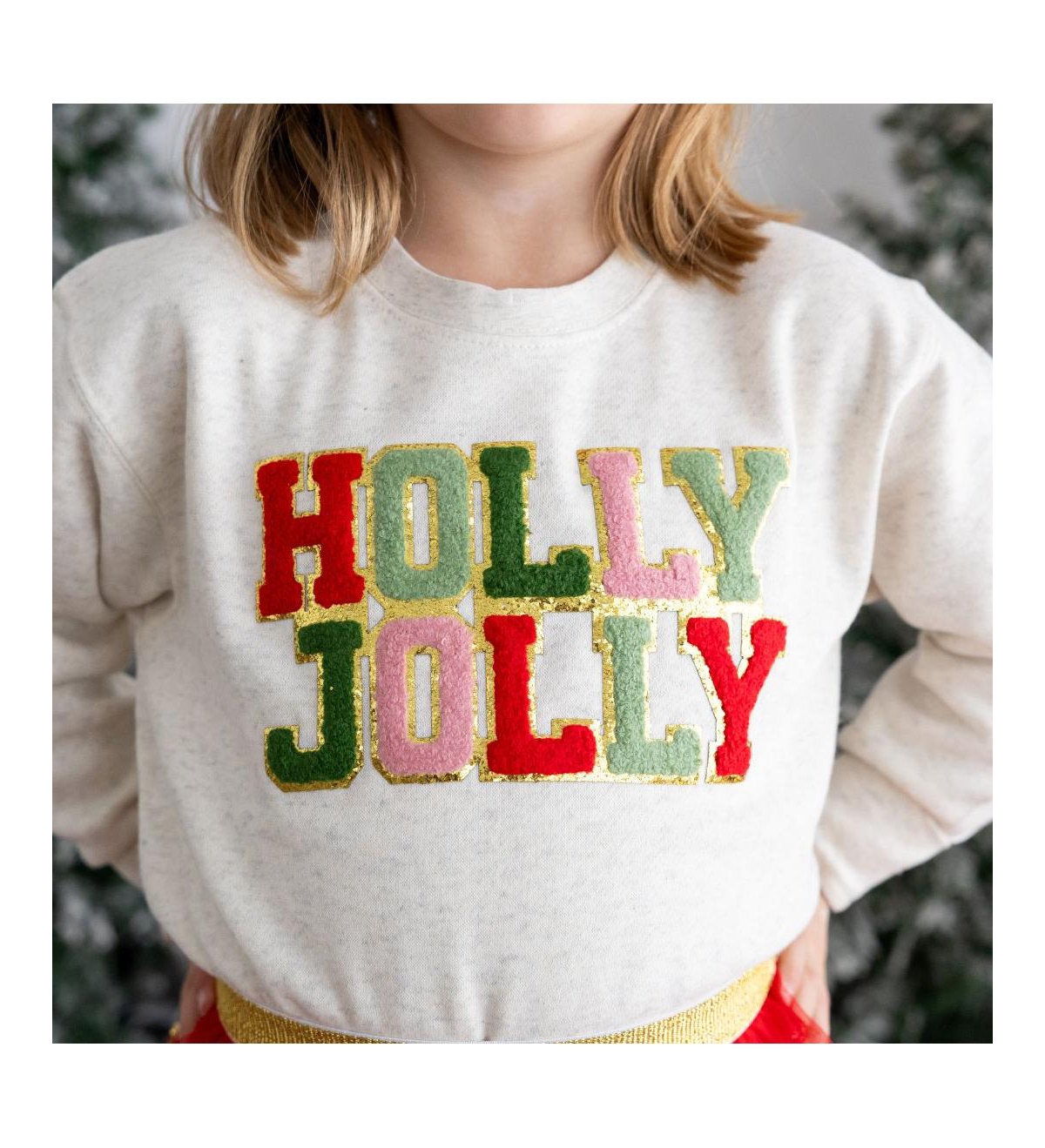 Sweet Wink Baby Girls Holly Jolly Patch Christmas Sweatshirt