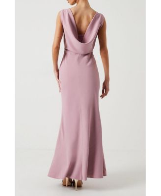 Women's Cowl Back Maxi Bridesmaid Dress