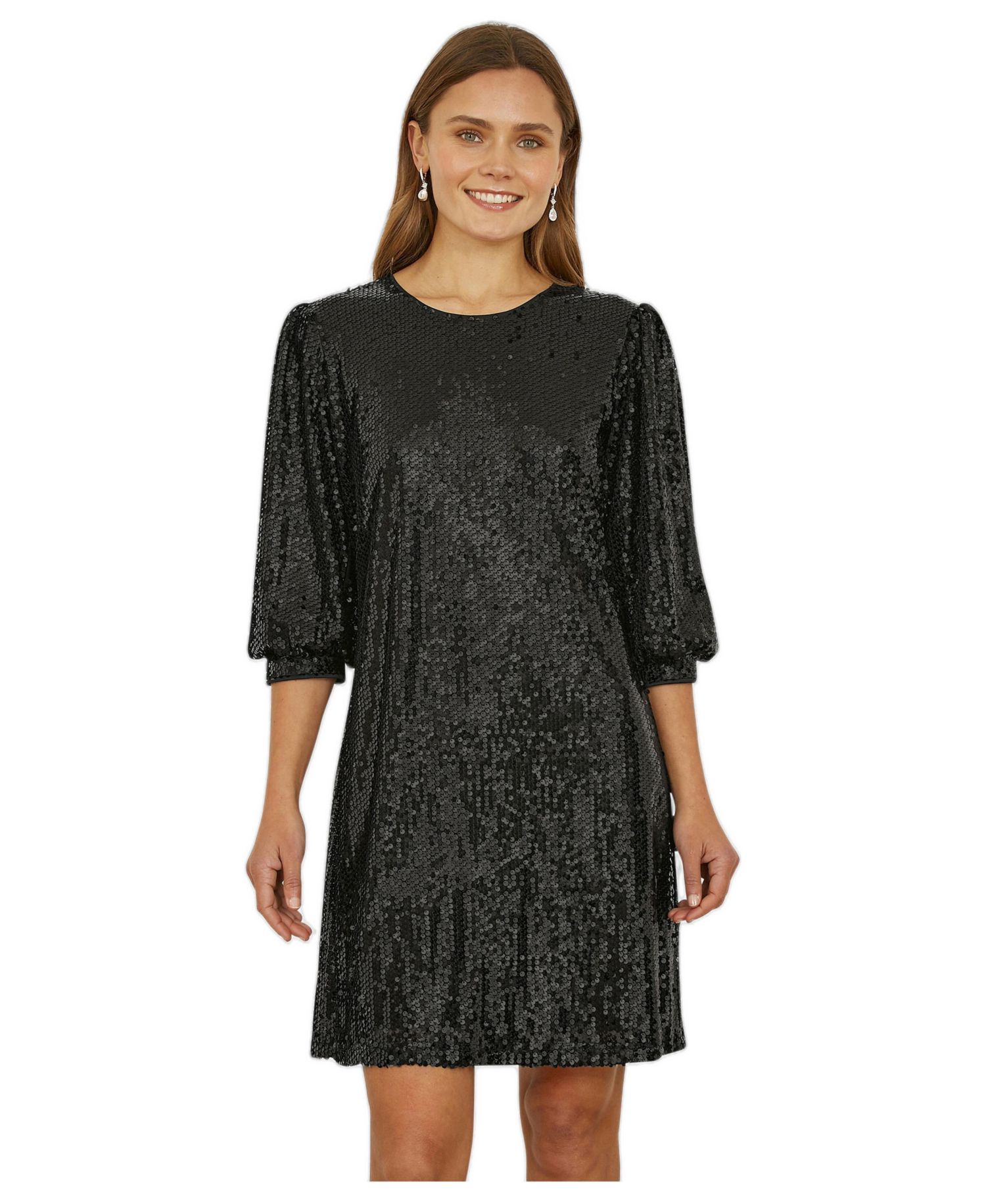 Women's Balloon Sleeve Sequin Mini Dress