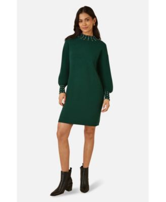 Women's Bead Detail Knitted Sweater Dress