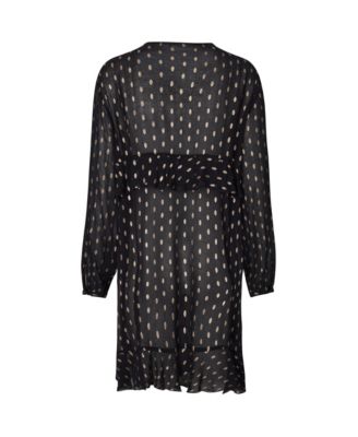 Women's Long Sleeve V-Neck A-Line Dress