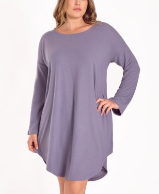 Plus Size Baby Waffle Stretch Knit Sleep Shirt 