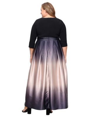 Plus Size V-Neck Ball Gown