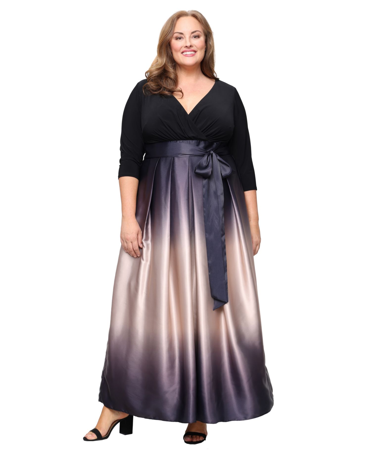 Plus Size V-Neck Ball Gown