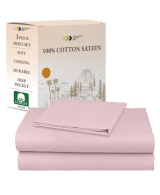 Soft Cotton Sateen 3 Piece Sheets Set, Twin XL