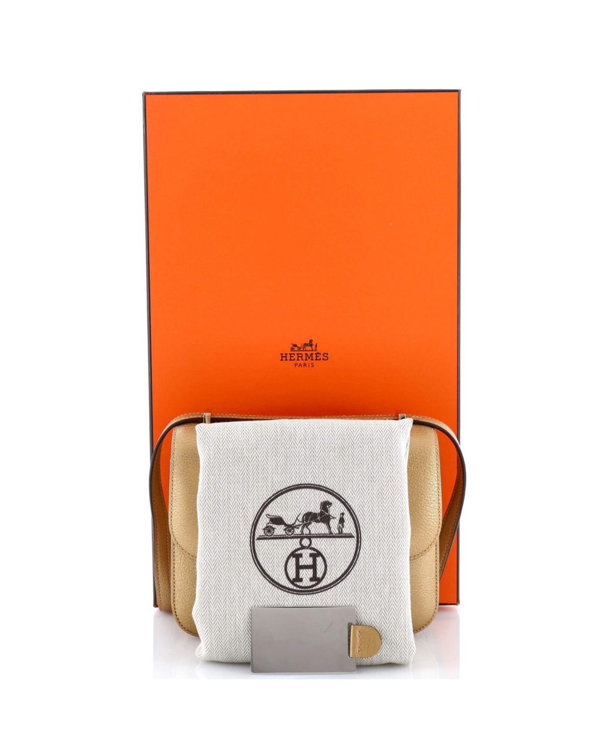 Pre-Owned Hermes 18 Constance Nm Bag Metallic Chevre Chamkilight